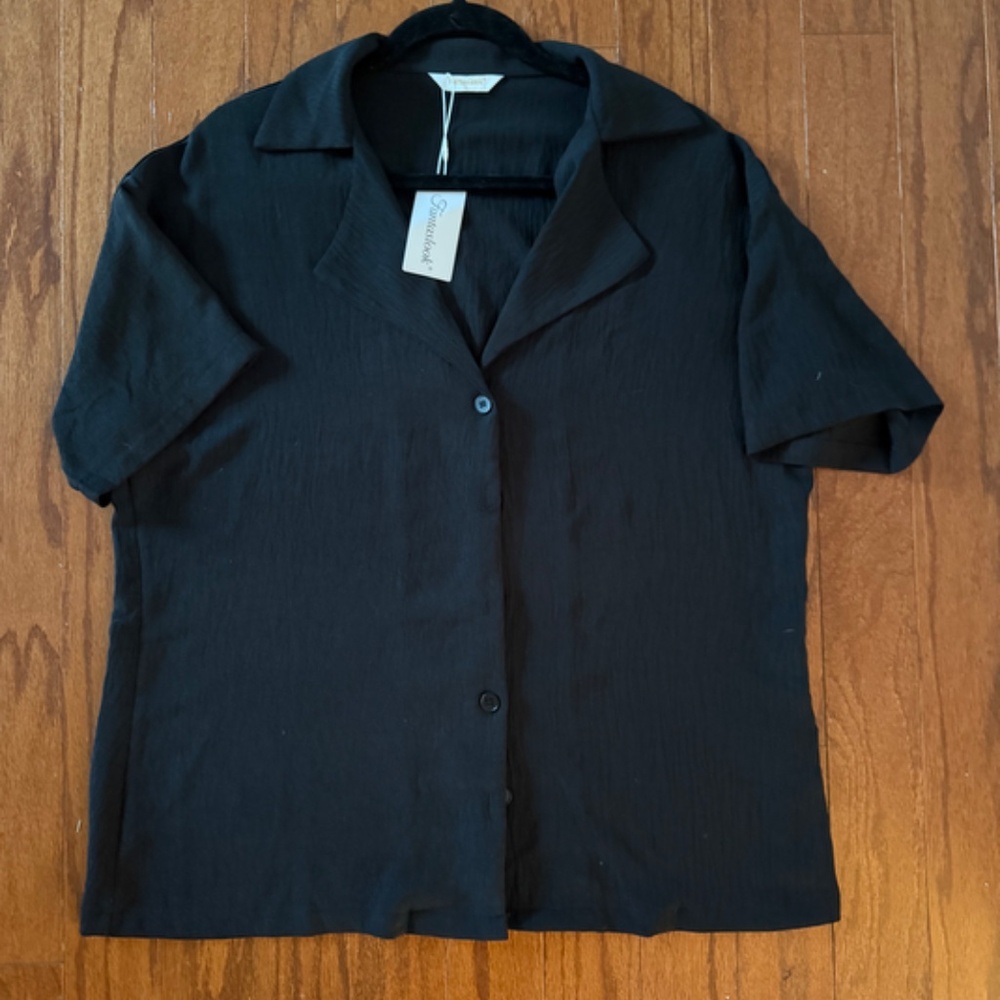 Black button down shirt